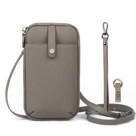 imeetu Smartphone Shoulder Wallet Shoulder Smartphone Pouch, Women's, Genuine Leather, Multi-functional, Fall Prevention, Elastic Key Holder, Wallet Pochette, Mobile Bag, Cross-body Long Wallet,