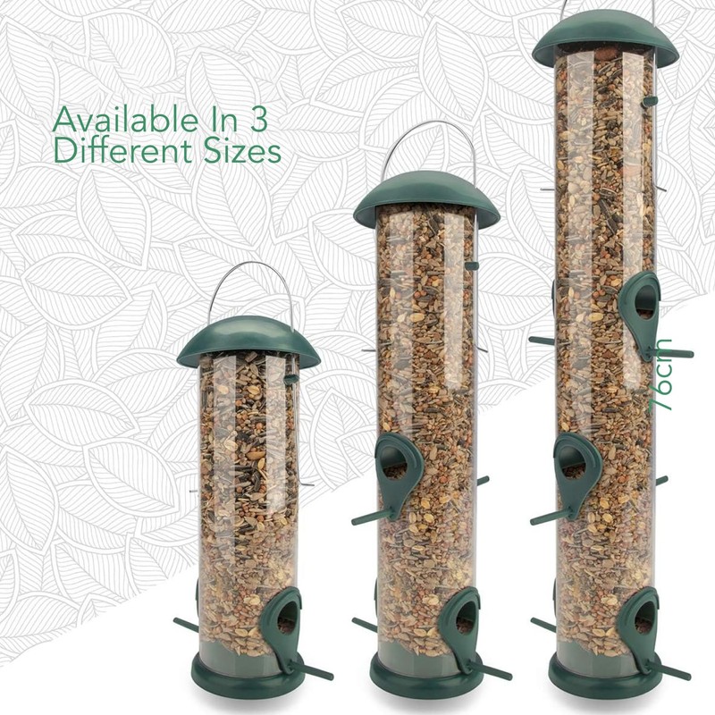 Wildlife Friend, 30 cm Grain Bird Feeder, Green, with 4