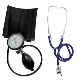 TigaPro 1 K 1 Professional Upper Arm Blood Pressure Monitor + Double Head Stethoscope Blue