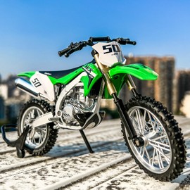 BGHSCA Toy Car Compatible with 1:12 Kawasaki KX450 Racing Motorcycle Model Car, Collecting Diecast Gift Toy for Children Boys Girls and Adults, Gift Green