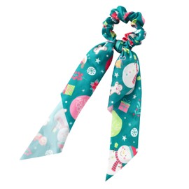 Christmas Scrunchie Scarf Hair Band Elastic Ponytail Tie Soft Colourful Funny Cute Xmas Girl Women Dress Up (Type 3)