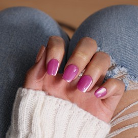 KQueenest Cat Eye Press on Nails Short Coffin, Bling Hot Pink Short False Nails with Glue, Vibrant Sparkly Glass Fake Nails Press ons, Reusable Soft Gel Stick on Nail for Women Summer, 30 Pcs