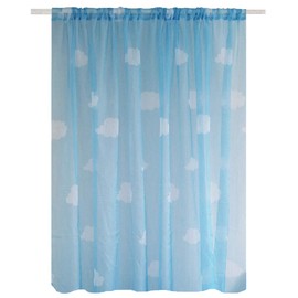 WINYY Blue Sky White Cloud Sheer Curtain Panel for Kids Bedroom Living Room Kitchen Tulle Drapery Curtain for Rod Pocket Top Window Yarn 1 Panel W39 x H47 inch