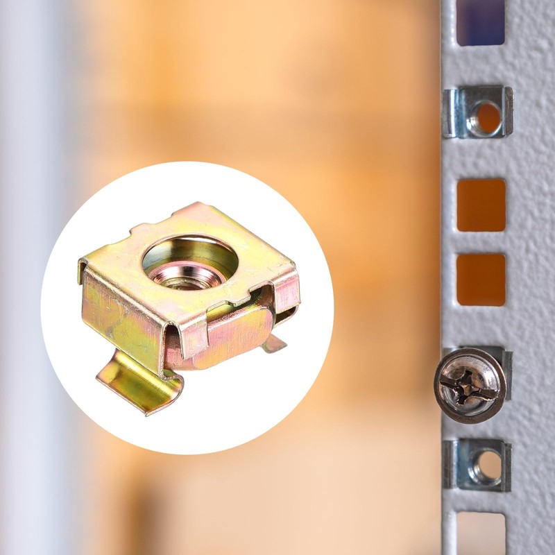 sourcing map M4 Cage Nuts for Server Rack Cabinet, Carbon