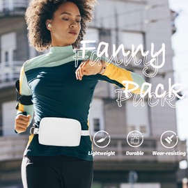 Favuit Mini Belt Bag Fanny Pack for Women, Crossbody Waist Packs Lightweight Fashion Bum Bag with Adjustable Strap for Travel Hiking Festivals Everyday Essentials (White)