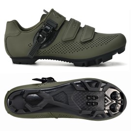 Mens Mountain Bike Cycling Shoes Women, MTB Bicycle Shoes Compatible with Shimano SPD Green Size US10