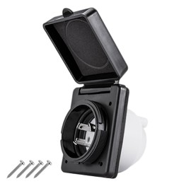 Ficstar Ficstar 30 AMP Twist Lock RV Shore Power Inlet 125V/120V,RV Shore Power Inlet with 3 Stainless Steel Pins and Screws,NEMA L5-30P,ETL Listed,Black