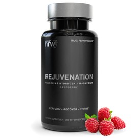 DRINK HRW Rejuvenation Molecular Hydrogen Water Tablets: 12 ppm H2, Patented, USA Made, IHSA-Certified Hydrogen & Magnesium Supplement. Supports Energy, Recovery, Cognitive Function (Raspberry, 60 Ct)