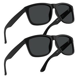 STGATN Mens Sunglasses Polarised UV400 Protection Lightweight Black Sunglasses mens for Driving Travelling 2 Pack