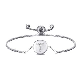 Philip Jones Initial Friendship Bracelet Letter T Created with Zircondia® Crystals