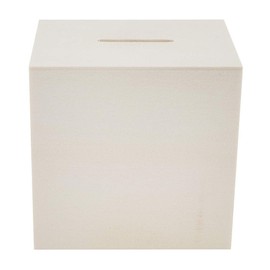 Ideen mit Herz Wooden Money Box | Wooden Box | Ideal for Crafts & Painting | 10.2 cm x 9.8 cm x 8.2 cm | with Plastic Closure on the Bottom