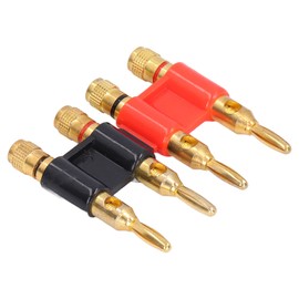 Conectores Tipo Banana de 2 Vías, 2 Conectores Macho Chapados en Oro, Conectores Tipo Banana de 2 Vías Conector Macho Tipo Banana Dual Apilable Latón de 2 Vías, Conectores Y Adaptadores