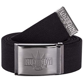 2Stoned Rudeboy Stretch Belt Unisex Elastic Matte Buckle Width 4 cm Length 130 cm - 150 cm Stretchy, black