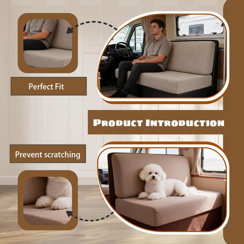 RV Couch Covers for Sofa Bed 2 Piece Stretchable Jackknife