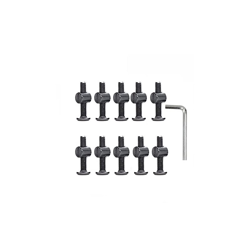 cSeao 10-Pack M6 25mm Black Hex Drive Socket Cap Screws