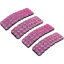 Rhinestone Hair Clips, Pink Crystal Barrettes, Set of 4, Sparkly Hair Accessories
