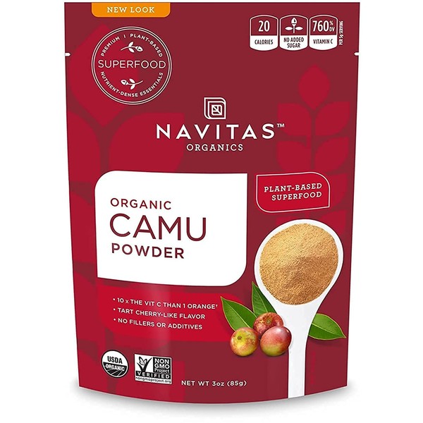 Navitas Organics Camu Camu Powder, 3 oz. Bag, 17 Servings — Organic, Non-GMO, Gluten-Free