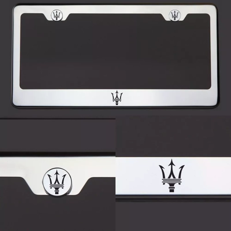 KA T304 SS Stainless Steel Maserati Logo Black Laser Etched