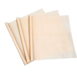 3 PCS Baking Sheets for Heat Press, Reusable Non Stick Oven Liner 40 x 30 CM BBQ, Grill Mat Baking & Cooking Sheets Washable, Dishwasher Friendly (Beige)