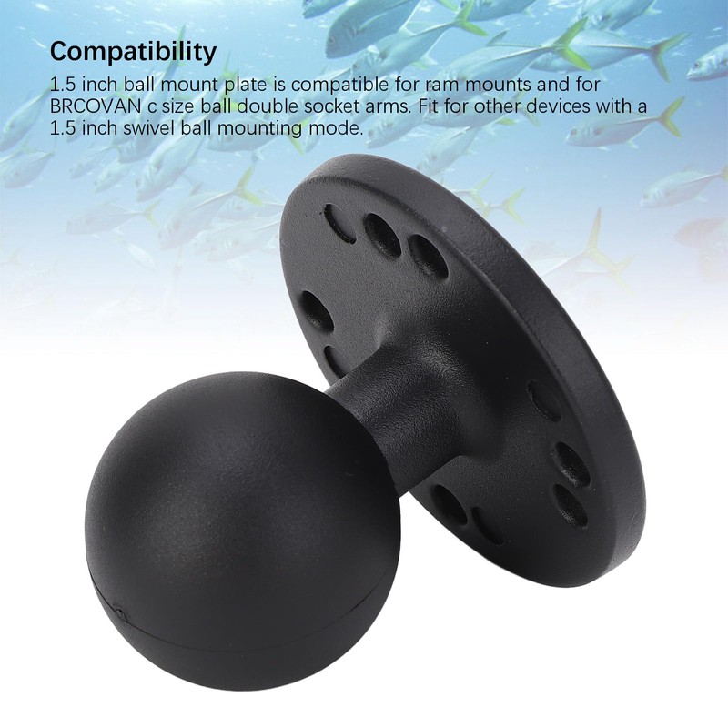 1.5インチのボールマウントアルミニウム合金アンプラムマウント用ラウンドプレートCサイズボールダブルソケットアーム - すべての取り付けニーズに合わせて多用途
