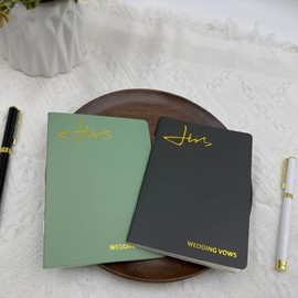 Vow Books His and Hers Vows Book for Wedding Vows Notebooks (Dark Green+ Light Green)
