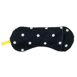 Natural Materials Hinyari with the power of salt warm with the power of mung beans, moisturizing eyes, eye pillow, petite dots, navy, 8.3 x 3.5 x 0.4 inches (21 x 9 x 1 cm), relaxing with lavender and
