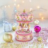 BestPysanky Floral Three Horses Carousel Spinning Musical Figurine