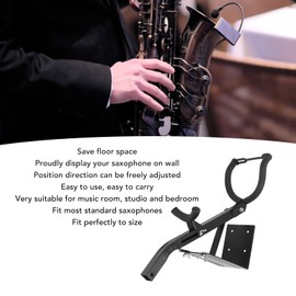 Alto Saxophone Stand Wall Mount, Saxophone Wall Mount Holder for Tenor Saxophone, Saxophone Hook, Metal Sax Studio Wall Hanger Holder Hook Wall Rack Saxophones
