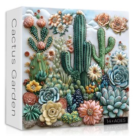 Cactus Puzzle for Adults, Unique Succulent Flower Plant Puzzle, Floral Nature Art Puzzle1000 Pieces, Challenging Aesthetic Jigsaw Puzzle