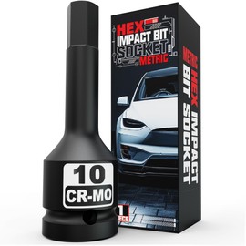 Aiourx 1/2" Drive 10 mm Hex Bit Metric Socket, H10 Allen Bit Socket, Premium Cr-Mo Steel, for Removing Loosening Hexagon Bolts
