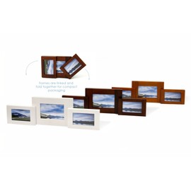 Swing Design Spectrum Walnut Pivot Double Picture Frame, 4 by 6-Inch