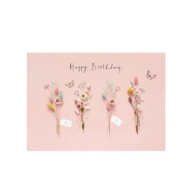 UK Greetings Birthday Card For Her/Female/Friend With Envelope - Dried Flower Design
