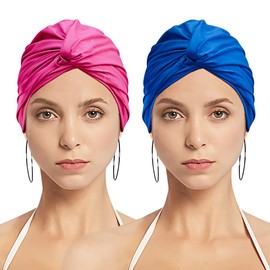 Women Swimming Cap Ear Protection Swim Cap Swimming Hat Ladies Bathing Cap Super Elastic Shower Cap Swim Hat Surfing Cap Water Sports Hat Beanie Cap Chemo Sleep Hat Turban for Long Hair Short Hair