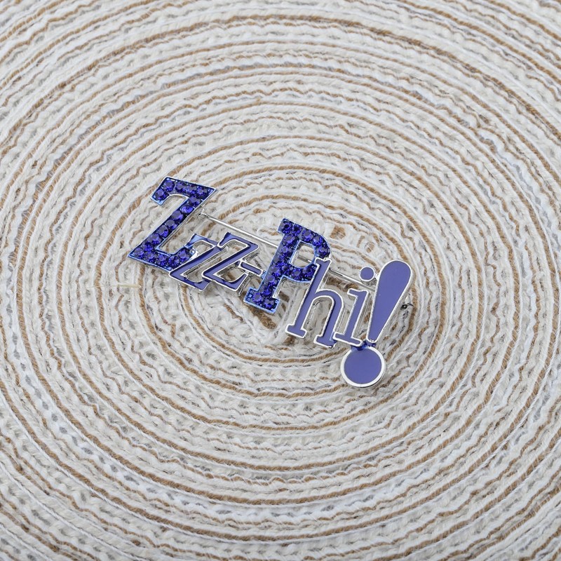 CENWA Zeta Phi Broche de diamantes de imitación Broche de