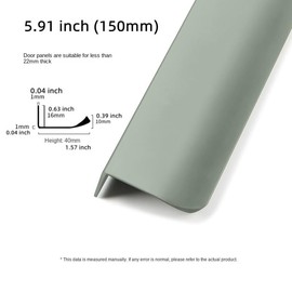 Shozafia 4 Pack Finger Pulls for Cabinets Finger Handles Drawer Edge Tab Pull, Modern Dresser Long Concealed Handles Kitchen Cabinet Hardware (5.91"(150mm),Green)