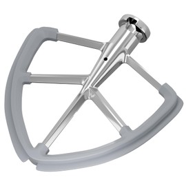 4.5-5QT Stainless Steel Flex Edge Beater for KitchenAid Classic & Artisan Tilt-Head Stand Mixers. Fits for K45SS, KSM75, KSM90. Paddle with Silicone Edges Scraper, Dishwasher Safe.