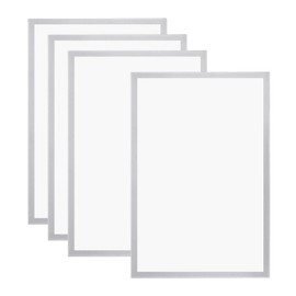 PATIKIL Magnetic Sign Holder 11x17, 4 Pack A3 Magnetic Display Frame Self Adhesive Reusable Picture Photo Frame Double Sided for Refrigerator White Board Window Wall, Silvery