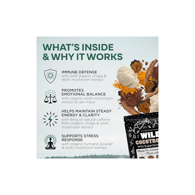 Wild Cocotropic - Elixir de champiñones con cacao, Reishi, extracto