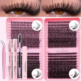 804 Extensiones De Pestañas Postizas Kit Maquillaje Completo