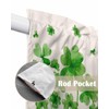 St. Patrick's Day Swag Curtain,Lucky Clover Leaves Seamless Kitchen Valances