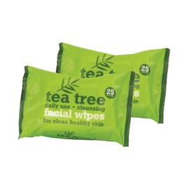 Xpel 40160 Tea Tree Daily Use Cleansing Facial Face Make Up Wipes, Pack of 50