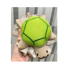 Cute Unicorn Kids Bath Loofahs Balls for Baby Girls Boys Mesh Shower Ball Pouf Exfoliating Bath Sponge Body Cleaner Bath Accessories (Green Tortoise)