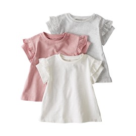 little planet by carter's unisex-baby 3-pack Tops Made With Organic Cotton, Rose/Cream/Grey, 9 Months