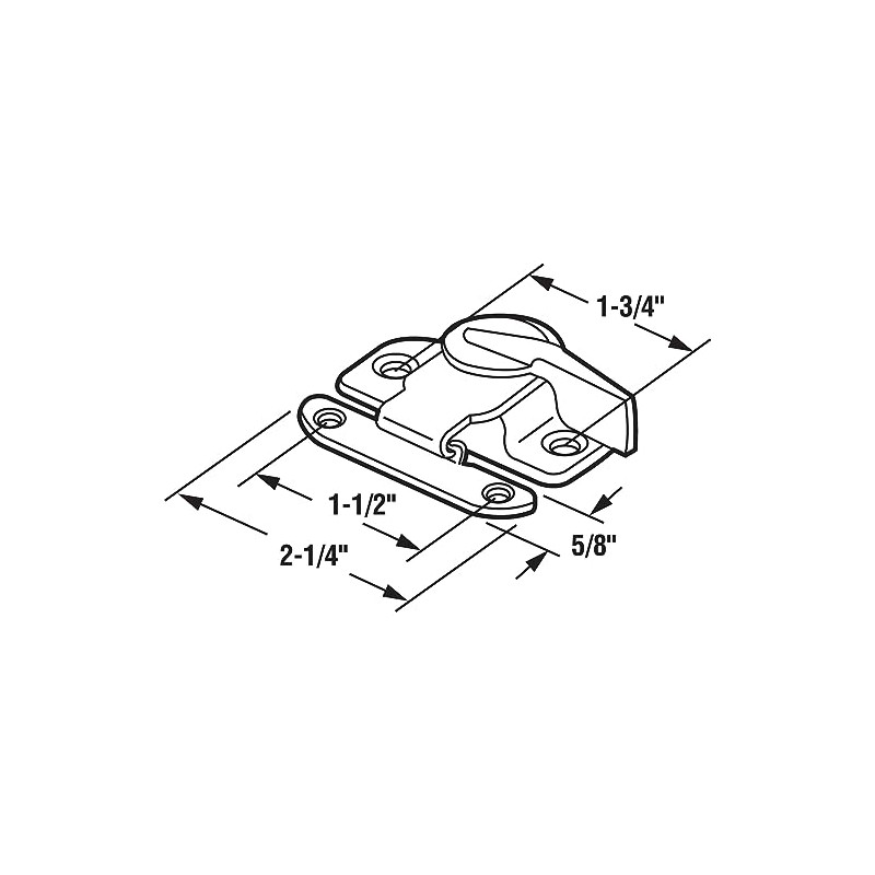 Prime-Line F 2618 Sash Lock, 1-3/4 and 1-1/2 In. Hole