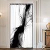 Cinbloo Black and White 54Wx78H Shower Curtain Marble Abstract Modern