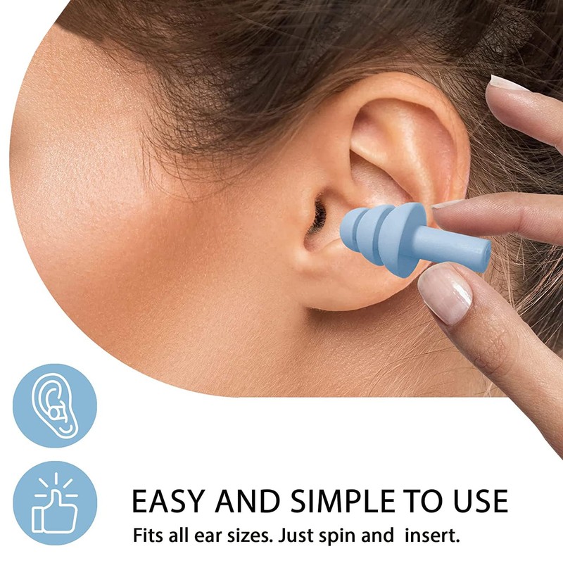 Earplugs for Sleeping,5 Pairs Noise Cancelling Silicone Earplugs for Sleeping