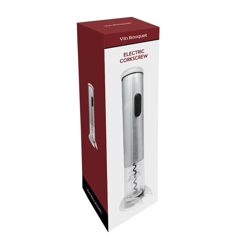 Vin Bouquet Manganese Steel and ABS Electric Corkscrew, Silver, 32