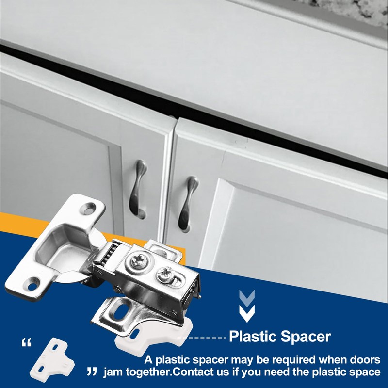 4 Pack Cabinet Hinge Spacer, Solving Cabinet Door Jam Together,