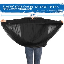 Baby Mosquito Net for Stroller, Reusable Bug Net for Stroller, Bassinets, Cradles, Playards, Pack N Plays and Portable Mini Crib, Portable & Durable Baby Insect Netting, Black