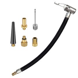 Helweet Tyre Inflator Hose, Car Inflator Hose, Tyre Inflator Hose Adapter, Replacement Hose for Air Pump, Car Tyres Air Filling Hose, for Cars, Bikes, Motorcycles, 30 cm, with Accessories